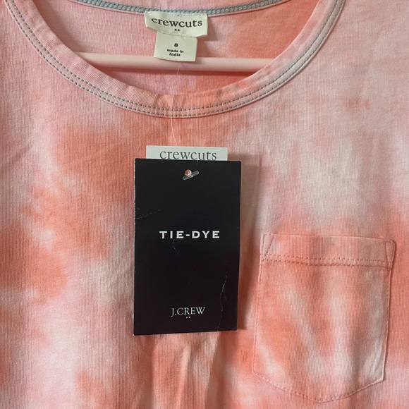J Crew Crewcuts Pink and Orange Tie-Dye T-shirt Dress, size 8, NWT - Picture 2 of 8